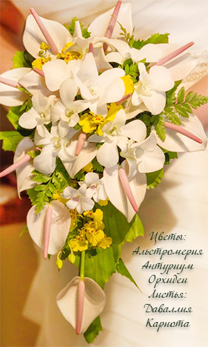 букет невесты из комнатных цветов