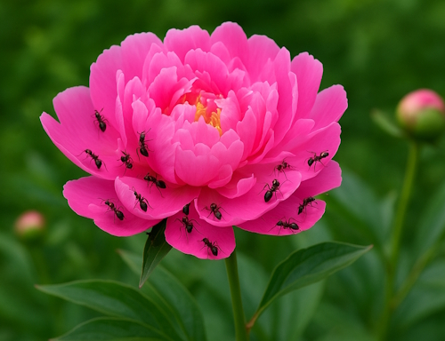 муравьи на пионах