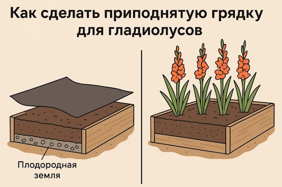 приподнятая грядка для гладиолусов