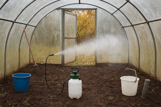 обработка теплицы осенью
