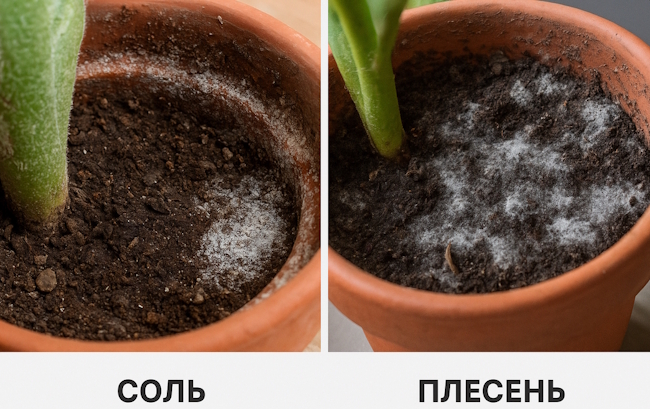 белый налет в горшках